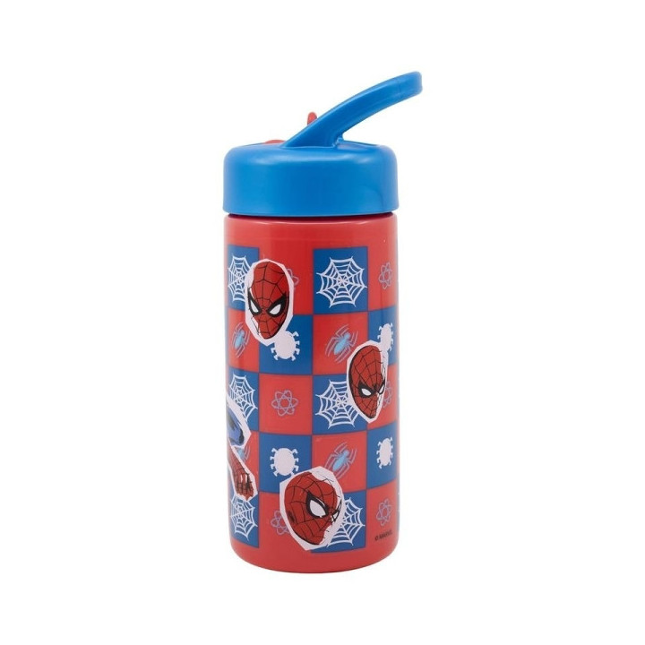 Safta Spider-Man Attack Botella 410ml - PVC Sin BPA - 7.4x17.8x6.4cm - Color Rojo y Azul