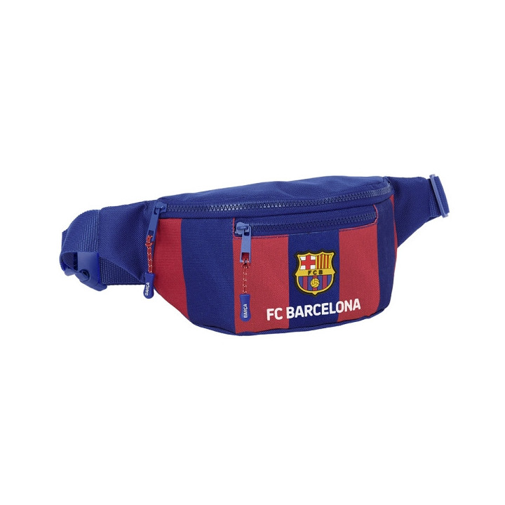 Safta F.C. Barcelona Bolsa de Cintura - 2 Compartimentos - Ajustable - 23x12x9cm - Color Rojo y Azul