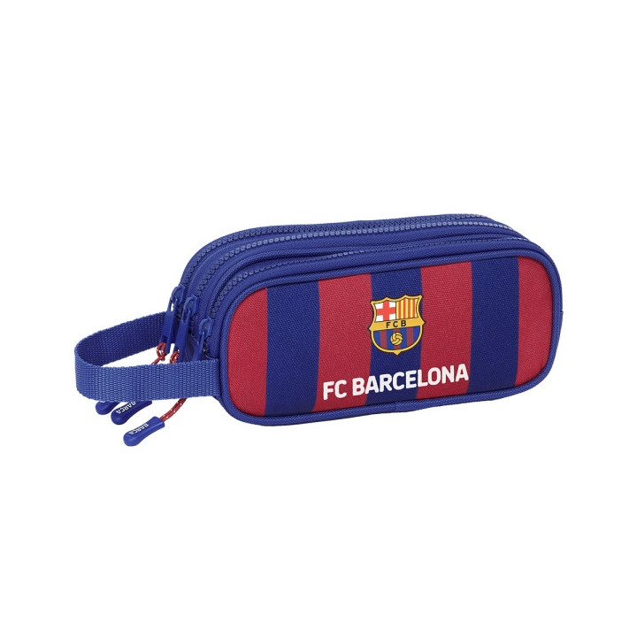 Safta F.C. Barcelona Estuche Portatodo - 3 Compartimentos - Asa de Mano - 21x8.5x7cm - Color Rojo y Azul