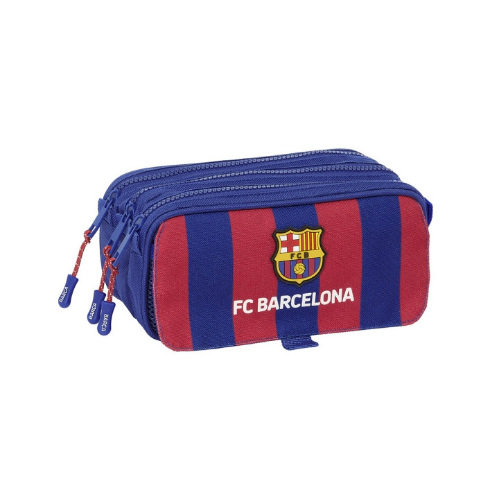 Safta F.C. Barcelona Estuche Portatodo - 3 Compartimentos - 21.5x10x8cm - Color Rojo y Azul