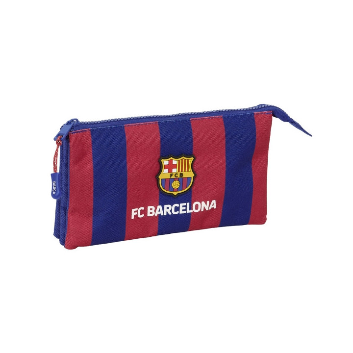 Safta F.C. Barcelona Estuche Portatodo - 3 Compartimentos - 22x12x3cm - Color Rojo y Azul