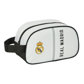 Safta Real Madrid 1ª Equipacion 24/25 Neceser - 1 Compartimento - Asa de Mano - 26x15x12cm - Color Blanco/Negro