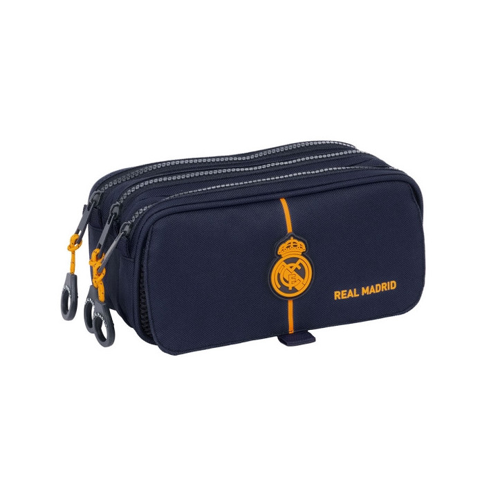 Safta Real Madrid 2ª Equipacion 24/25 Estuche Portatodo - 3 Compartimentos - 21.5x10x8cm - Color Azul Marino