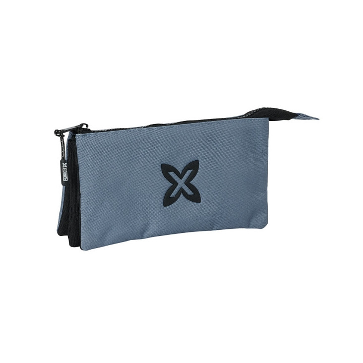 Safta Munich Basicos Estuche Portatodo - 3 Compartimentos - 22x12x3cm - Color Gris