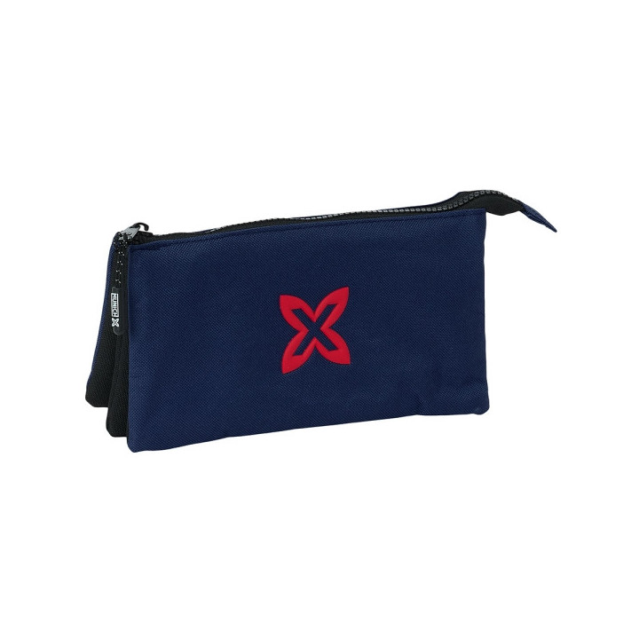 Safta Munich Basicos Estuche Portatodo - 3 Compartimentos - 22x12x3cm - Color Azul Marino