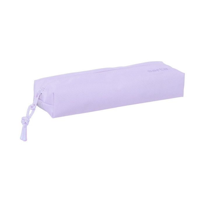 Safta Estuche Portatodo de 22cm - 1 Compartimento - Rectangular - Goma Elastica Trasera - 22x4x7cm - Color Lavanda
