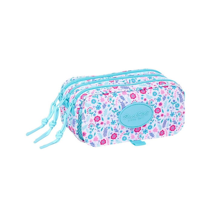 Safta Blackfit8 Cool Estuche Portatodo - 3 Compartimentos - 21.5x10x8cm - Color Azul Claro