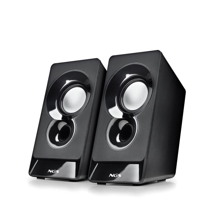 NGS SB210 Altavoces 2.0 12W - Alimentacion por USB - Entrada Jack - Control de Volumen Integrado - Color Negro