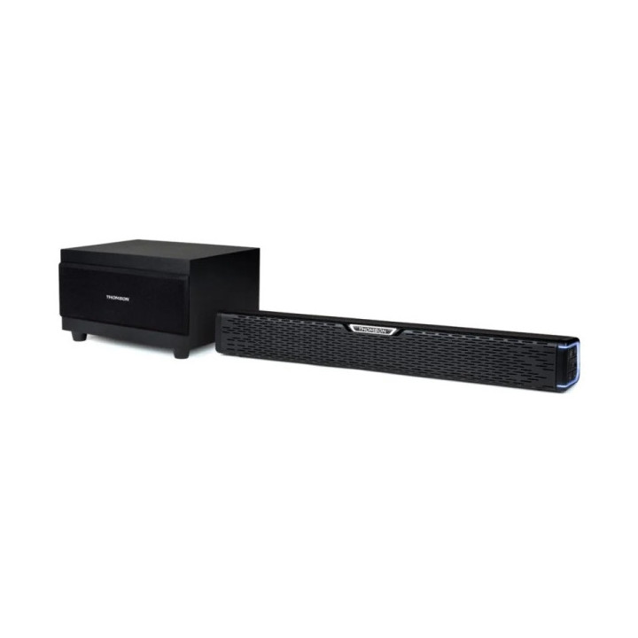 Thomson SB60BTS Barra de Sonido 60W con Subwoofer Bluetooth 5.0 - Mando a Distancia - Diseño Compacto - Color Negro