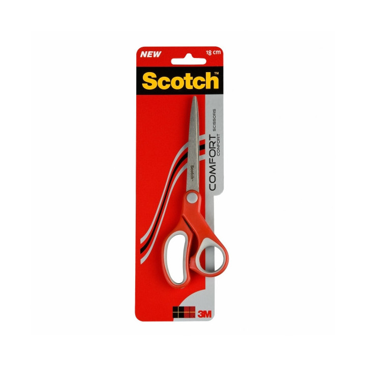 Scotch Comfort Tijeras Ergonomicas - 18cm - Color Rojo