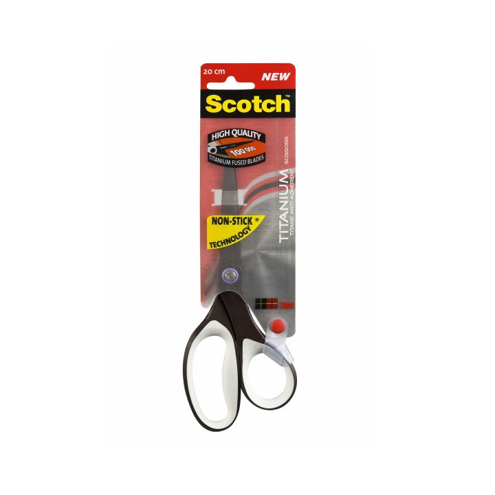 Scotch Tijeras de Titanio - 20cm - Antiadherentes - Color Blanco/Negro