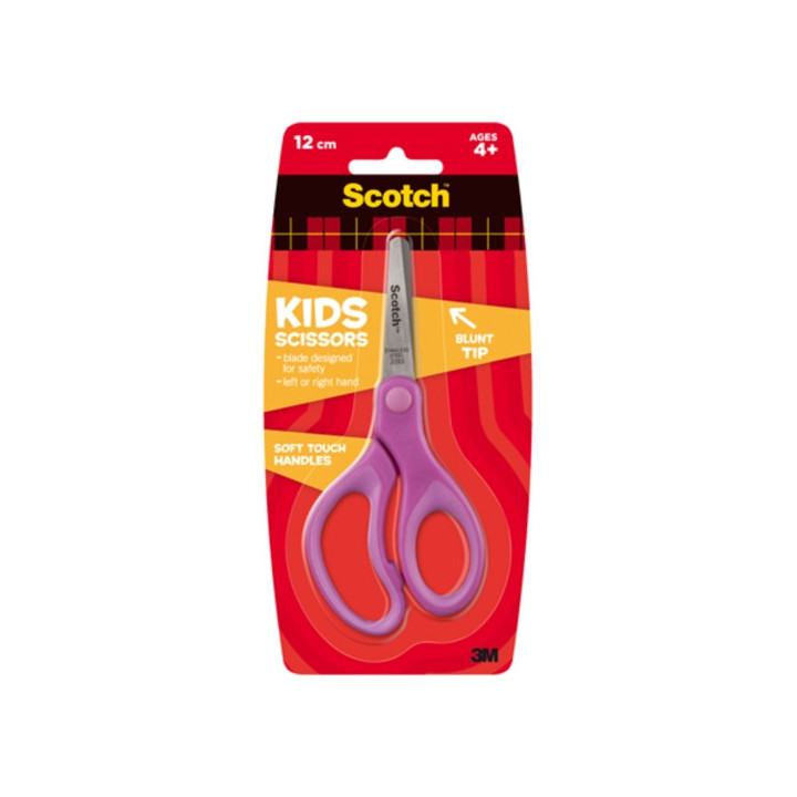 Scotch Tijeras Infantiles - Punta Redondeada - 12cm - Tacto Suave - Color Morado