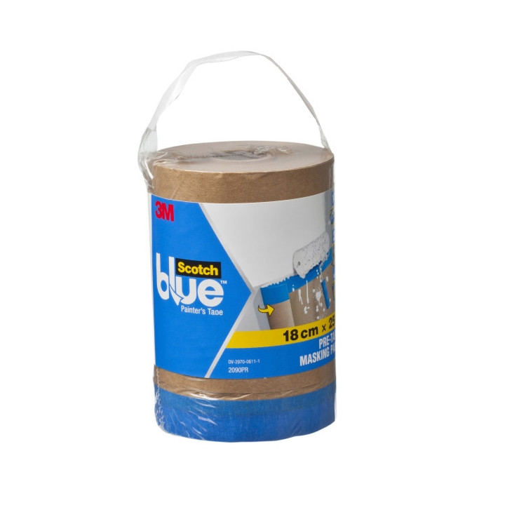 Scotchblue Premium Papel con Cinta de Enmascarar - 180mm x 25m - Color Marron