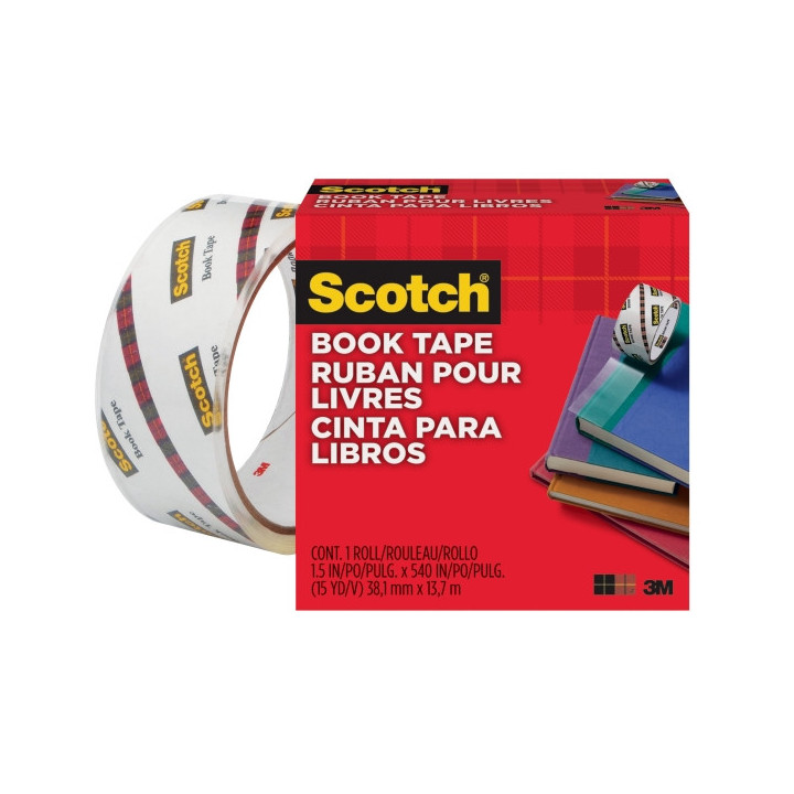 Scotch Cinta Adhesiva para Reparacion de Libros - 38.1mm x 13.7m - Color Transparente