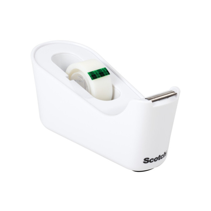 Scotch Dispensador de Cinta Adhesiva - para Cintas de hasta 19mm x 33m - Incluye Cinta Adhesiva - Color Blanco