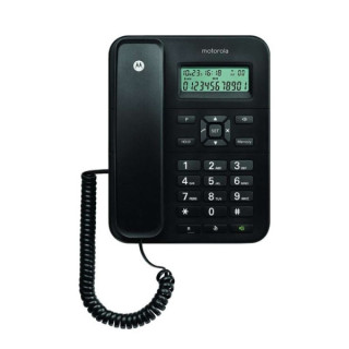 Motorola CT202 Telefono Fijo - Manos Libres - Identificador de Llamadas - Color Negro