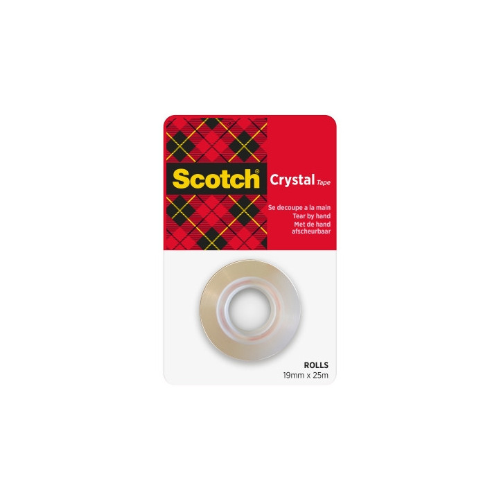 Scotch Cinta Adhesiva - Facil de Cortar - 19mm x 25m - Color Transparente