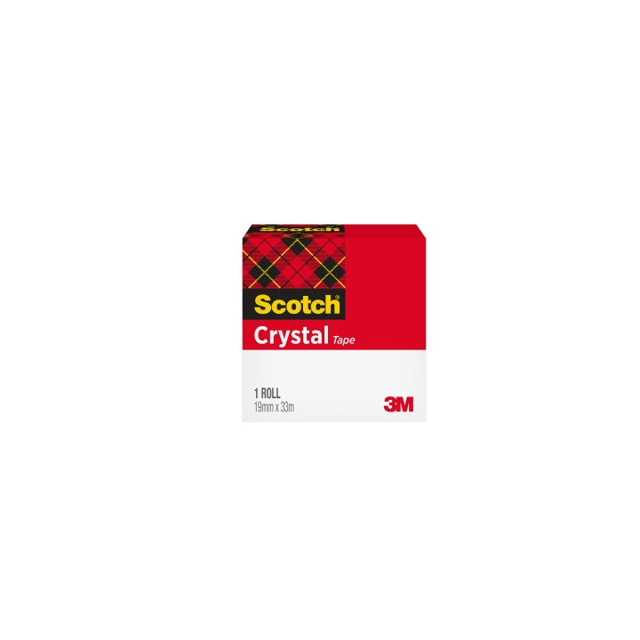Scotch Crystal Cinta Adhesiva - 19mm x 33m - Color Transparente