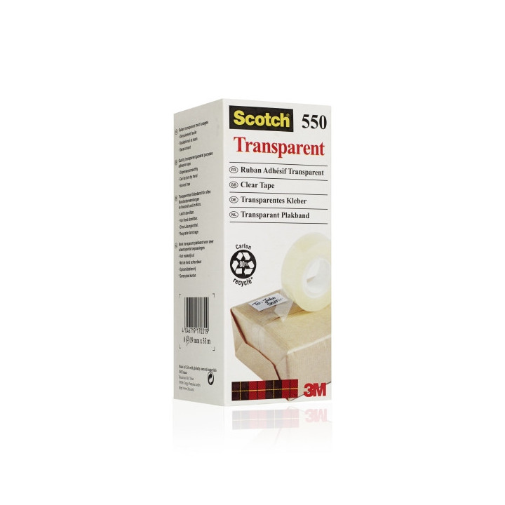 Scotch Pack de 8 Cintas Adhesivas - 19mm x 33m - Color Transparente