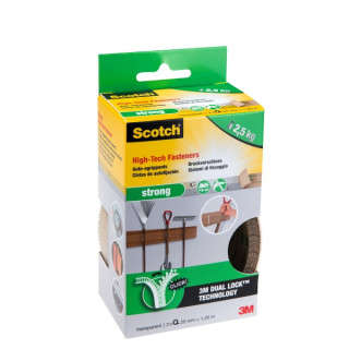 Scotch Pack de 2 Tiras de Sujecion Fuerte - 25mm x 1.2m - Color Transparente