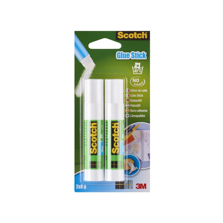 Scotch Pack de 2 Pegamentos en Barra Adhesivo Solido - 8gr por Unidad - Color Transparente