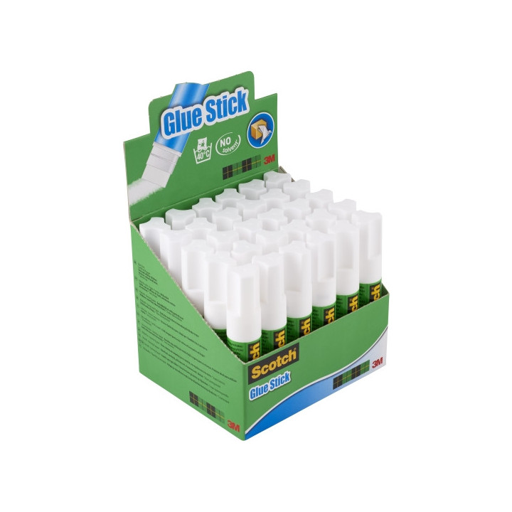 Scotch Expositor de 30 Barras de Pegamento Adhesivo Solido 8gr - Color Transparente