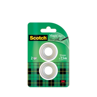 Scotch Magic Pack de 2 Cintas Adhesivas Invisible - Recambio - 19mm x 7.5m - Color Transparente