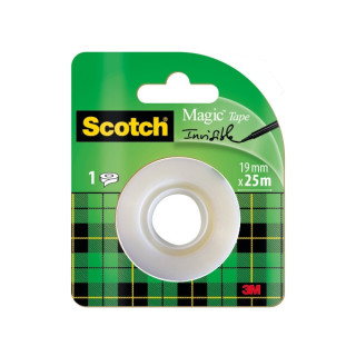 Scotch Magic Cinta Adhesiva Invisible - Recambio - 19mm x 25m - Color Transparente