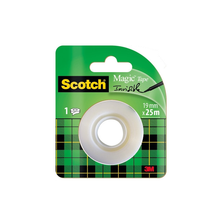 Scotch Magic Cinta Adhesiva Invisible - Recambio - 19mm x 25m - Color Transparente