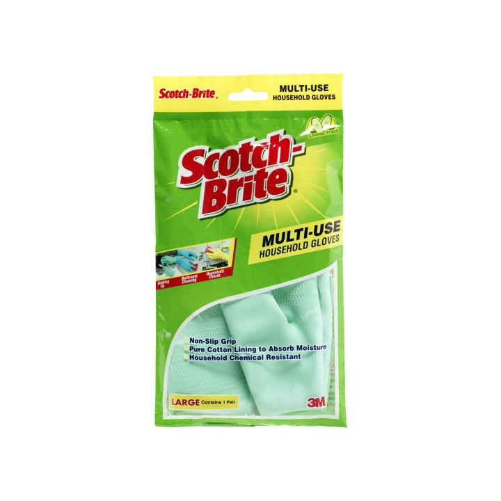 Scotch-Brite Ultra-Sensitive Guantes Multiuso - Talla Grande - Perfumados - Color Turquesa