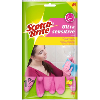 Scotch-Brite Ultra-Sensitive Guantes Multiuso - Talla Mediana - Perfumados - Color Rosa