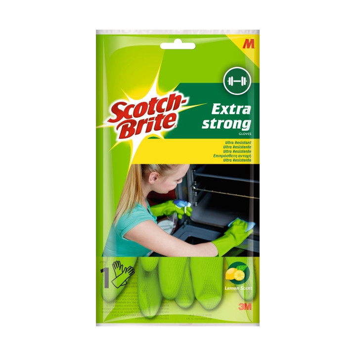 Scotch-Brite Guantes Multiuso Ultra Resistentes - Medianos - 1 Par - Color Azul