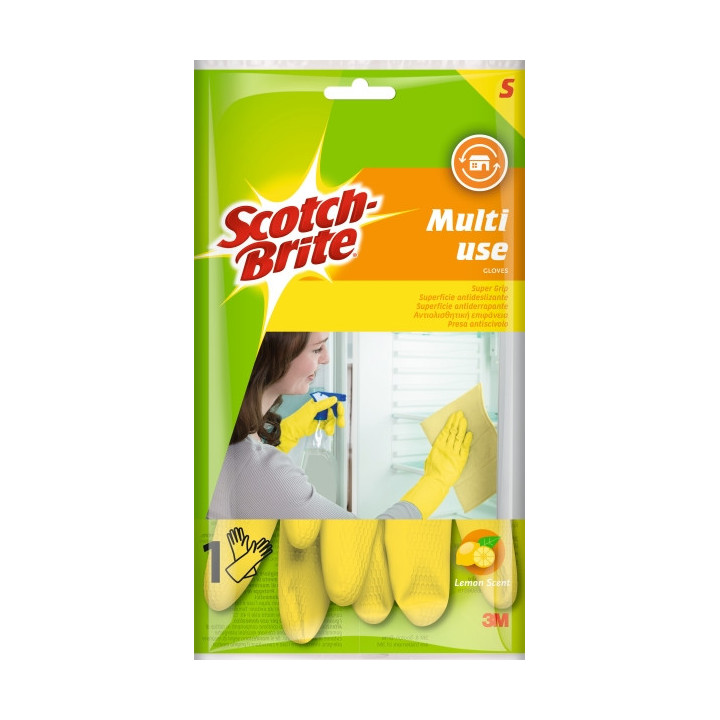 Scotch-Brite Guantes Multiuso - Talla S - 1 Par - Color Amarillo