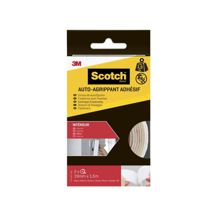 Scotch Cierres Adhesivos Reposicionables - 19mm x 1.5m - Uso en Interior - Color Transparente