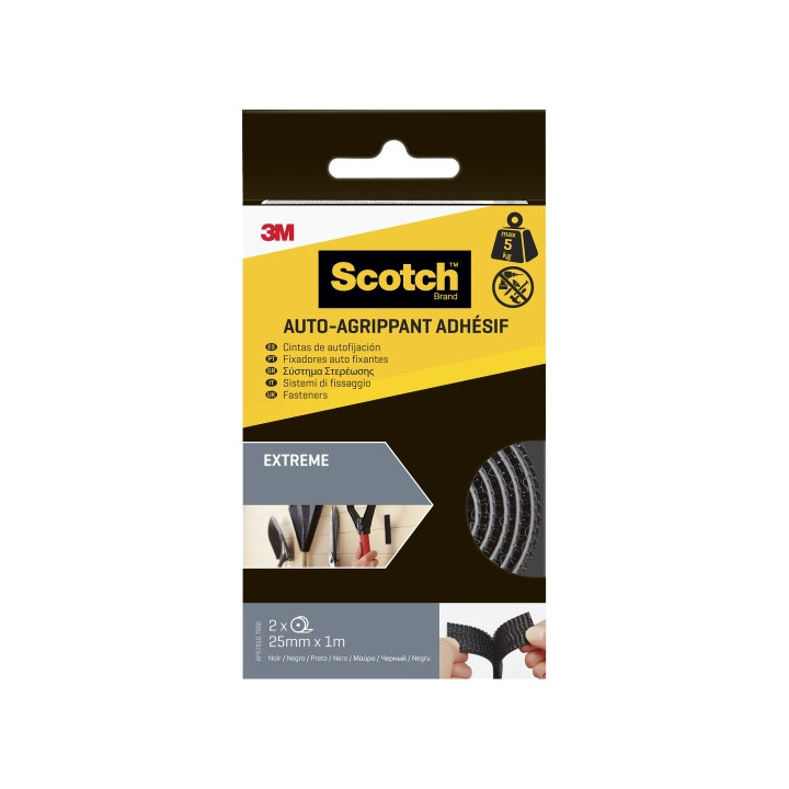 Scotch Cierres Adhesivos Reposicionables - 25mm x 1m - Color Negro