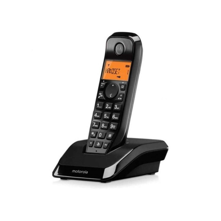 Motorola S1201 Telefono Inalambrico Dect - Identificador de Llamada - Contestador - Manos Libres - Color Negro