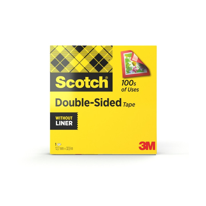 Scotch Cinta Adhesiva de Doble Cara - 12mm x 33m - Color Transparente