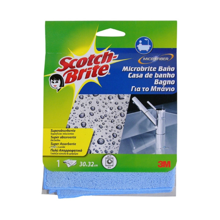 Scotch-Brite Bayeta de Microfibra para Aseo - 300x320mm - Color Azul