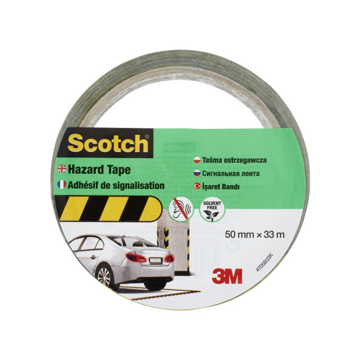 Scotch Cinta Adhesiva de Marcaje - 50mm x 33m - Color Negro/Amarillo