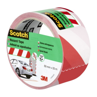 Scotch Cinta Adhesiva de Marcaje - 50mm x 33m - Color Blanco/Rojo