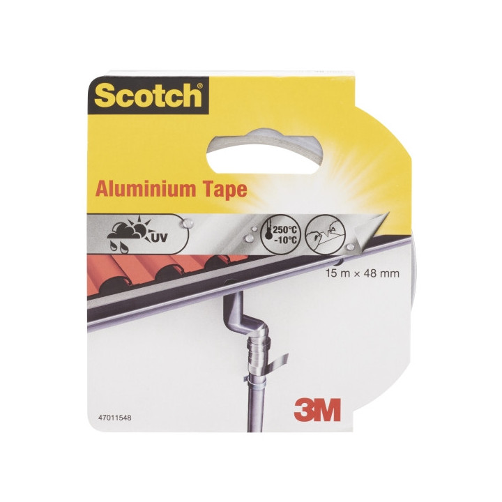 Scotch Cinta Adhesiva de Aluminio - 15m x 48mm - Color Aluminio
