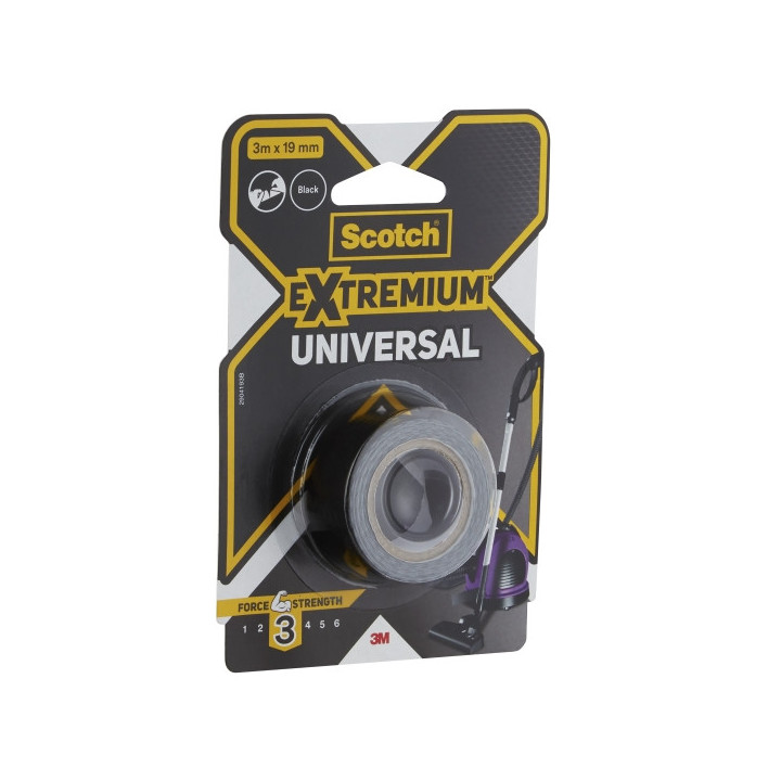Scotch Extremium Universal Cinta Adhesiva Americana - 3m x 19mm - Color Negro