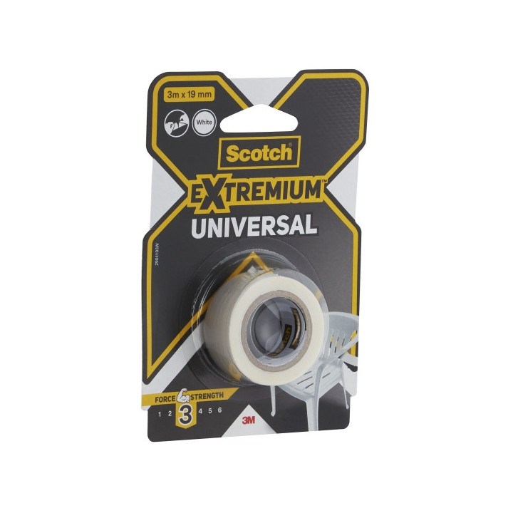 Scotch Extremium Universal Cinta Adhesiva Americana - 3m x 19mm - Color Blanco