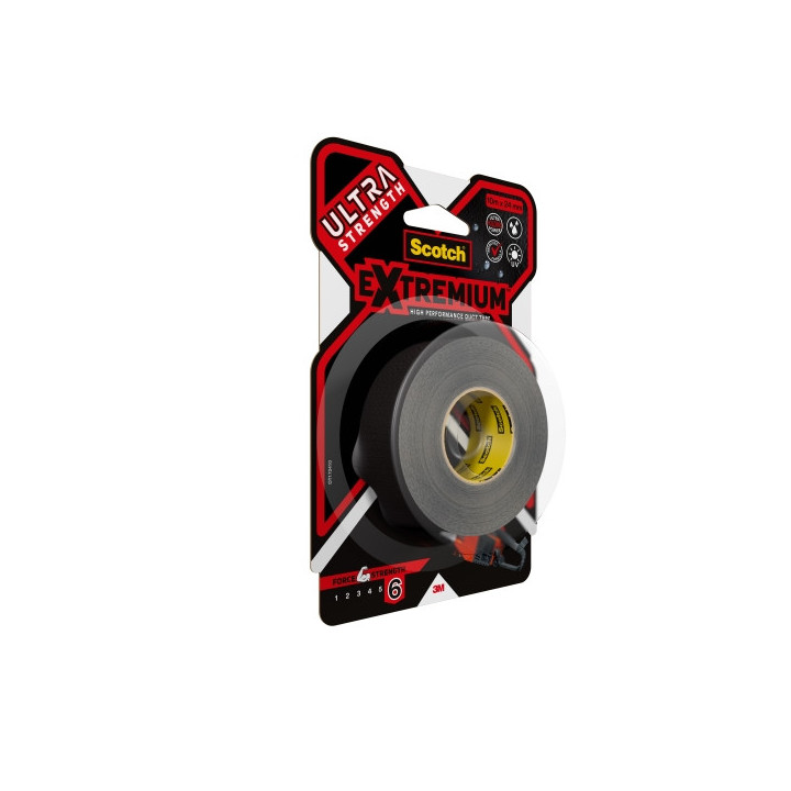 Scotch Extremium Cinta Adhesiva Americana - 24mm x 10m - Color Negro