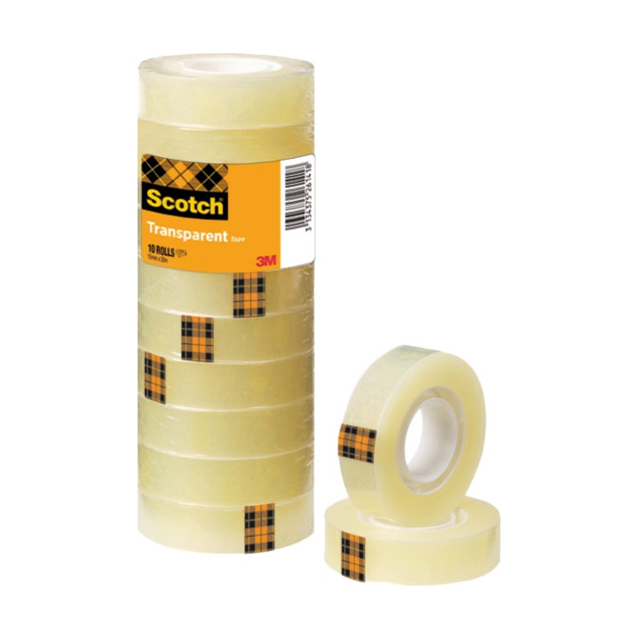 Scotch Pack de 10 Cintas Adhesivas - 15mm x 33m - Color Transparente
