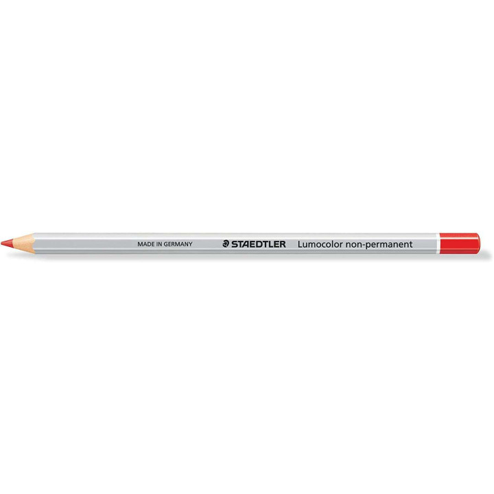 Staedtler Lumocolor 108 Lapiz de Color Hexagonal - Especial para Superfiices Lisas - Marcado Opaco - Color Rojo