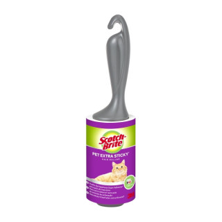 Scotch-Brite Pet Extra Sticky Rodillo Quitapelusas Adhesivo - 48 Hojas - Color Negro