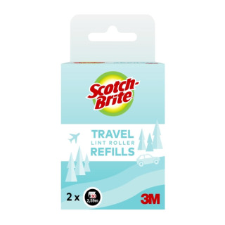 Scotch-Brite Recambios del Pack de 2 Rodillos Quitapelusas de Viaje - 30 Hojas por Rodillo - Color Negro