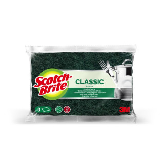 Scotch-Brite Classic Pack de 3 Estropajos de Cocina - Color Verde Oscuro