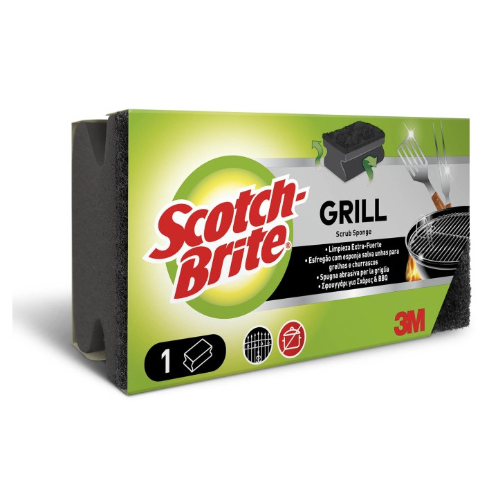 Scotch-Brite Estropajo para Parrillas - Proteccion para los Dedos - Color Negro